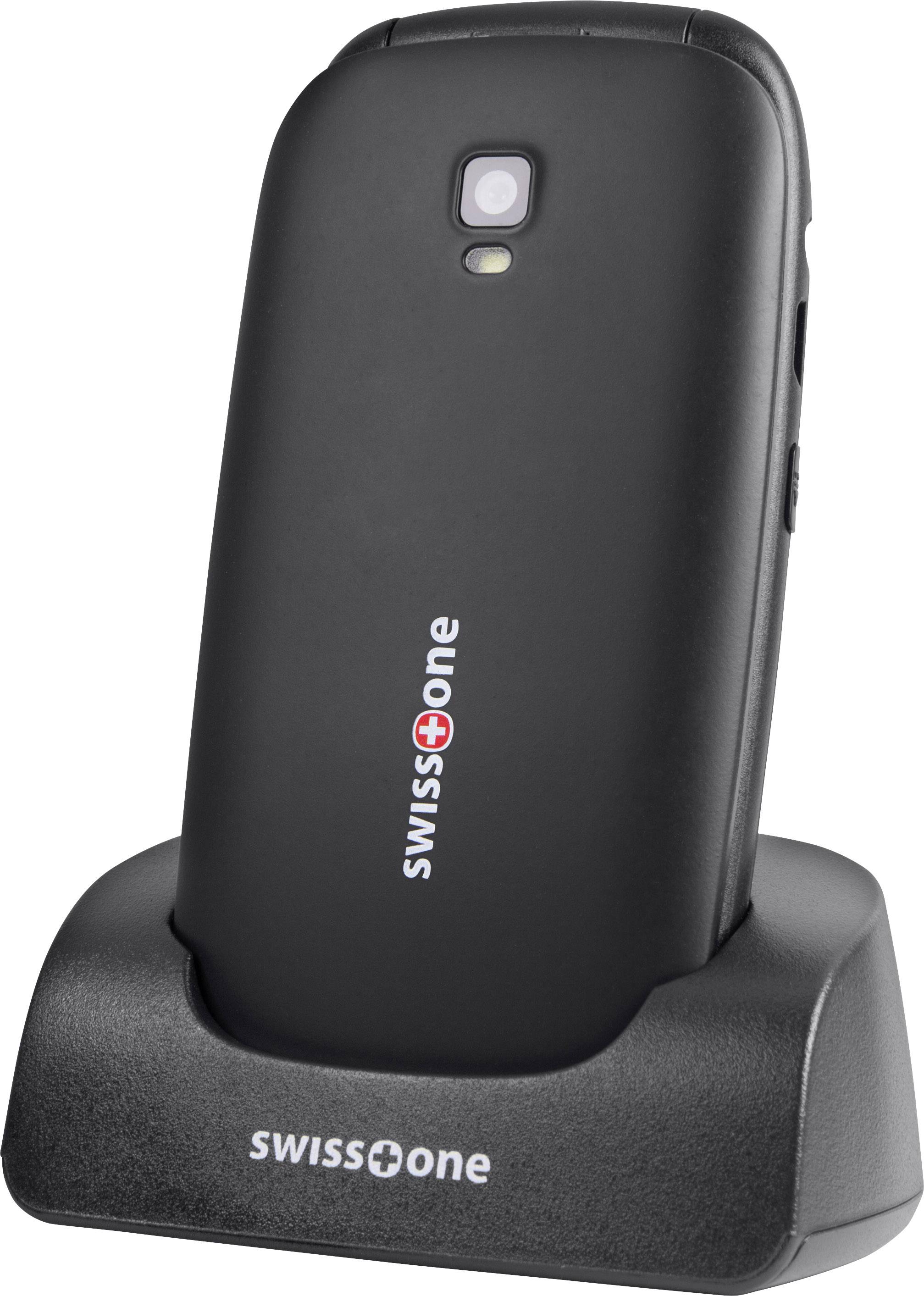 Swisstone BBM 615 Senioren-Klapp-Handy mit Ladestation, SOS Taste Schwarz