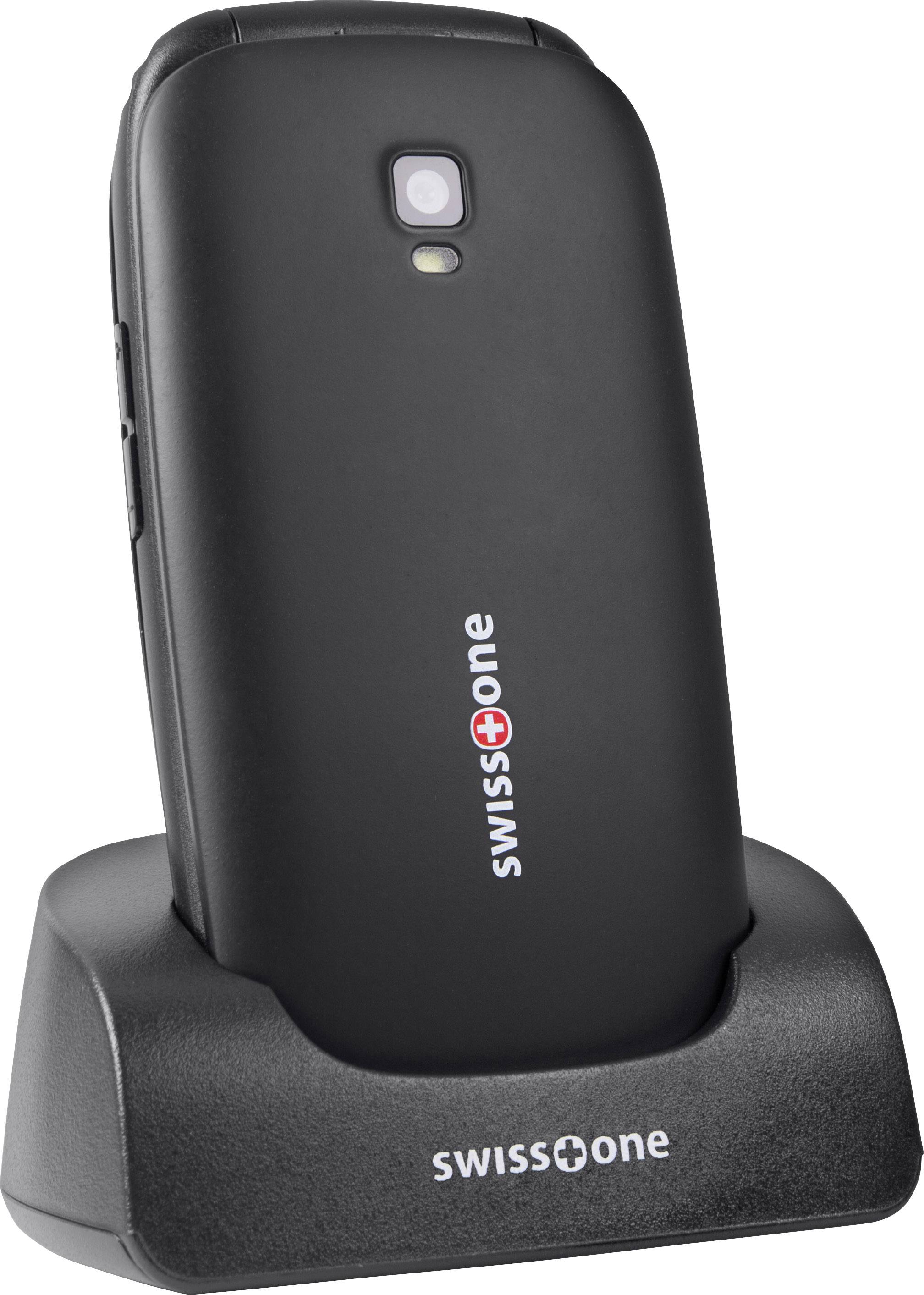 Swisstone BBM 615 Senioren-Klapp-Handy mit Ladestation, SOS Taste Schwarz