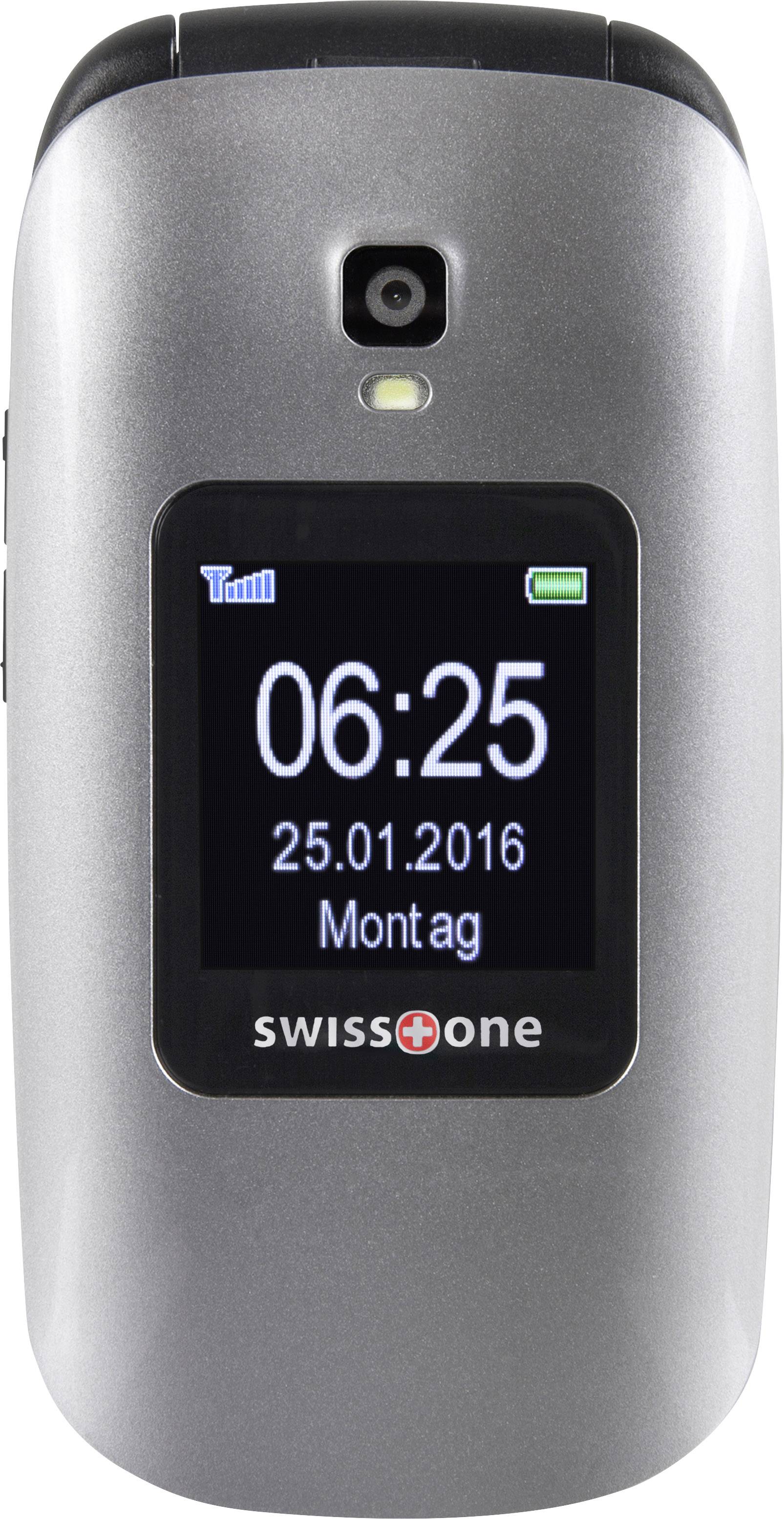 swisstone BBM 625 Senioren-Klapp-Handy mit Ladestation, SOS Taste Schwarz