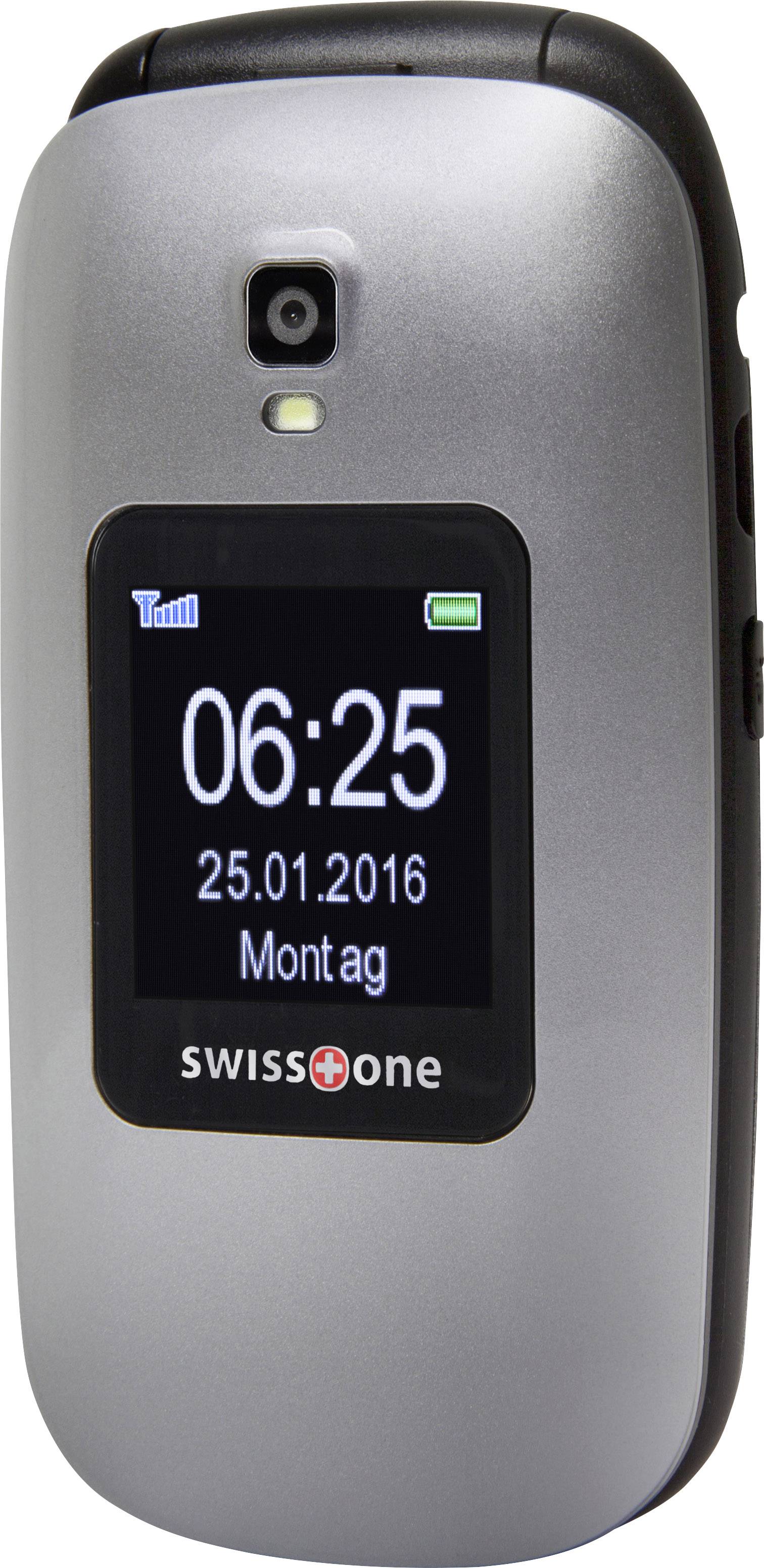 swisstone BBM 625 Senioren-Klapp-Handy mit Ladestation, SOS Taste Schwarz