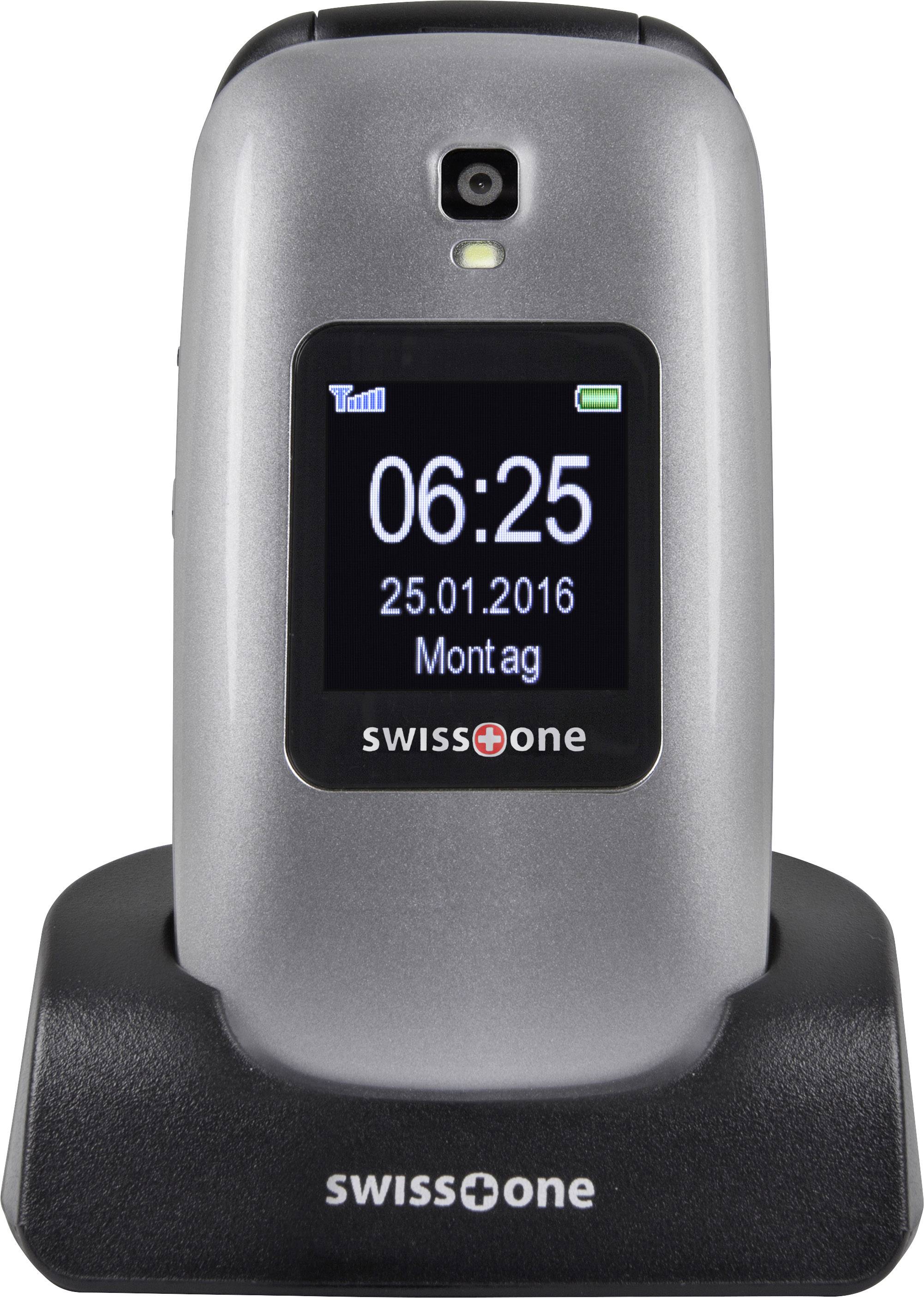 Swisstone BBM 625 Senioren-Klapp-Handy mit Ladestation, SOS Taste Schwarz