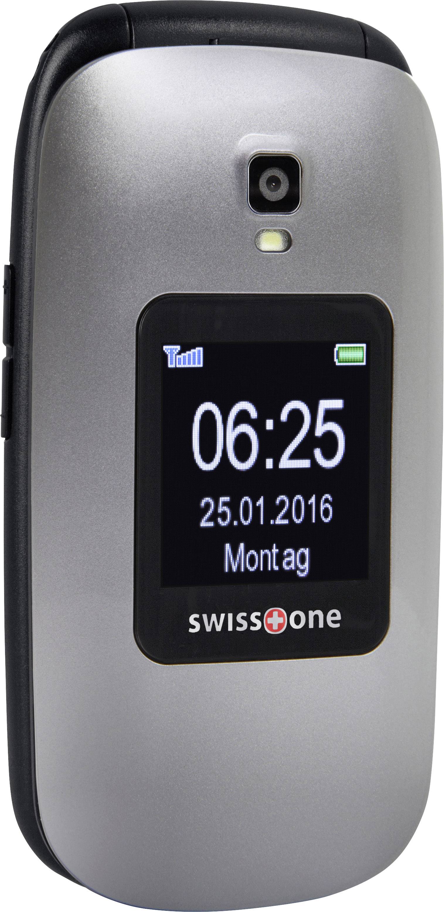 Swisstone BBM 625 Senioren-Klapp-Handy mit Ladestation, SOS Taste Schwarz
