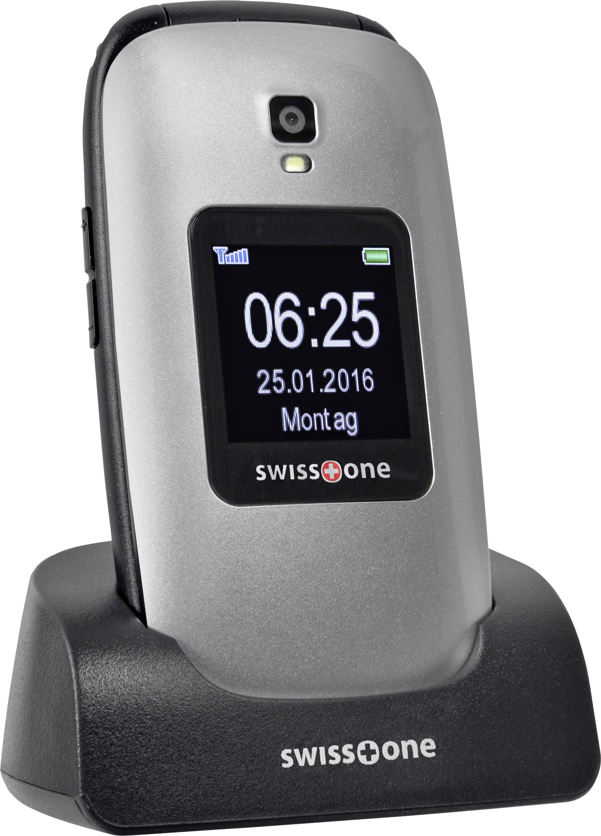 Swisstone BBM 625 Senioren-Klapp-Handy mit Ladestation, SOS Taste Schwarz