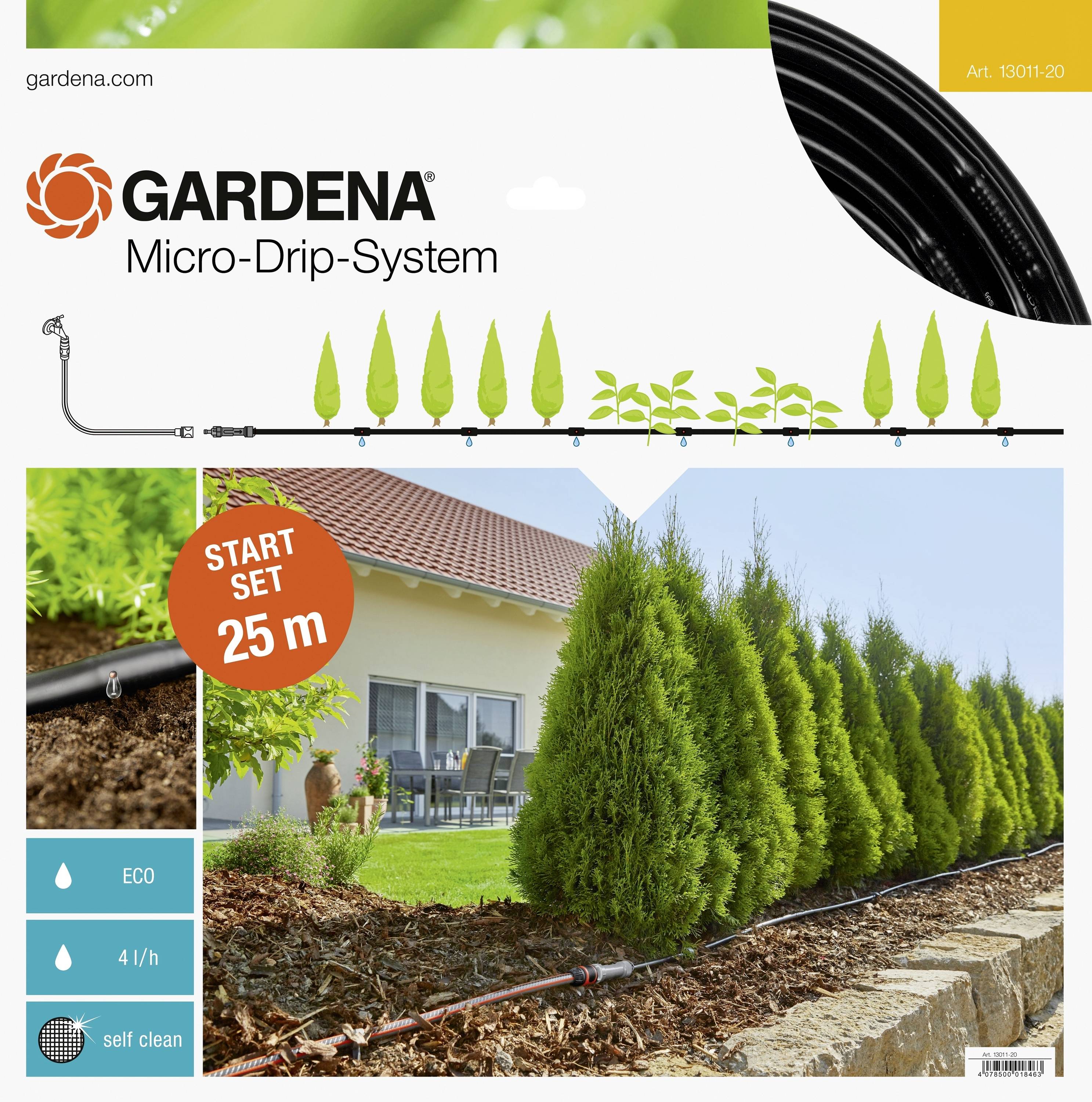 Gardena Micro-Drip System Start-Set Pflanzreihen M 13mm (1/2") Ø Schlauchlänge: 25m 13011-20