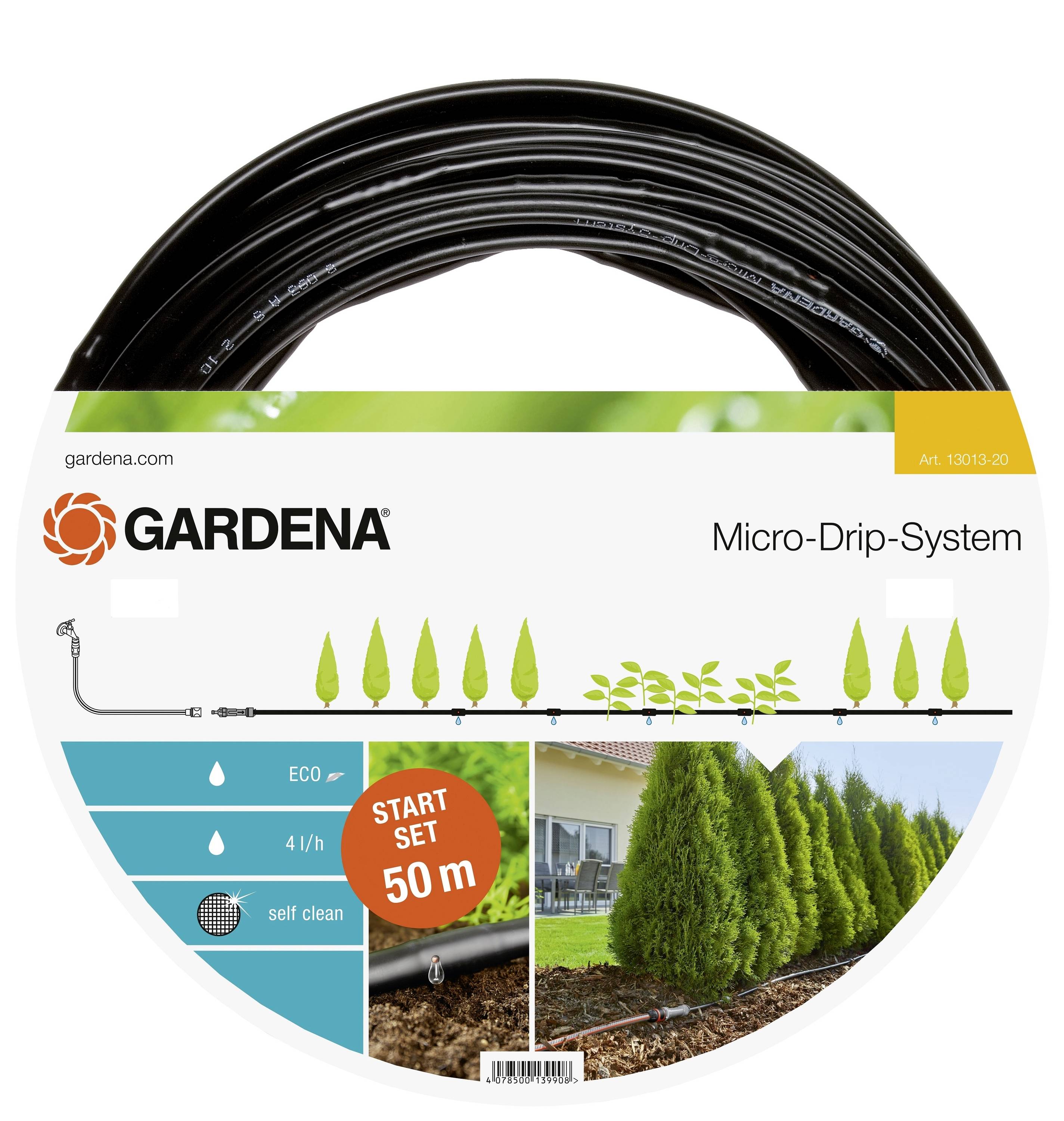GARDENA Micro-Drip System 13013-20 Start-Set Pflanzreihe L 13 mm (1/2") Ø Schlauchlänge: 50 m