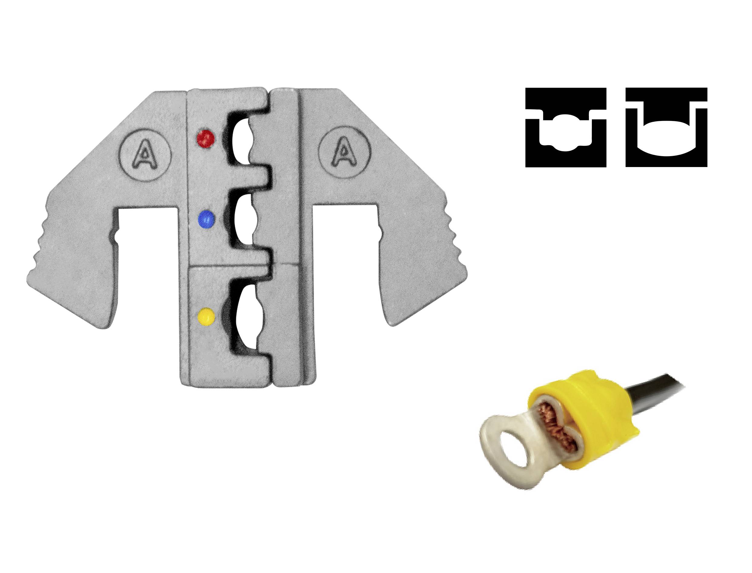 TOOLCRAFT PLE-0A Crimp-Einsätze Isolierte Kabelschuhe, Isolierte Flachstecker Quetschbereich: 0.5 bis 6mm² Passend für Marke