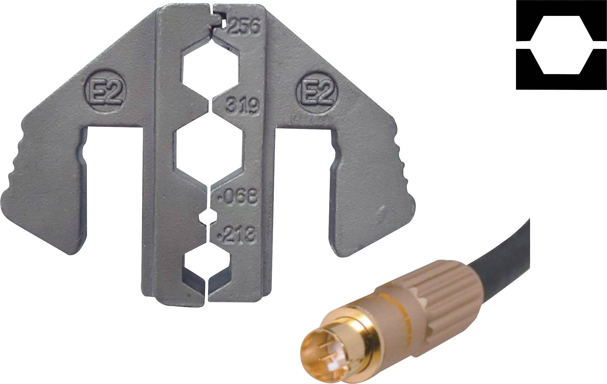 TOOLCRAFT PLE-0E2 Crimp-Einsätze Geeignet für Kabeltyp: RG59, RG58, RG62, RG6 Passend für Marke (Zangen): TOOLCRAFT PZ-500