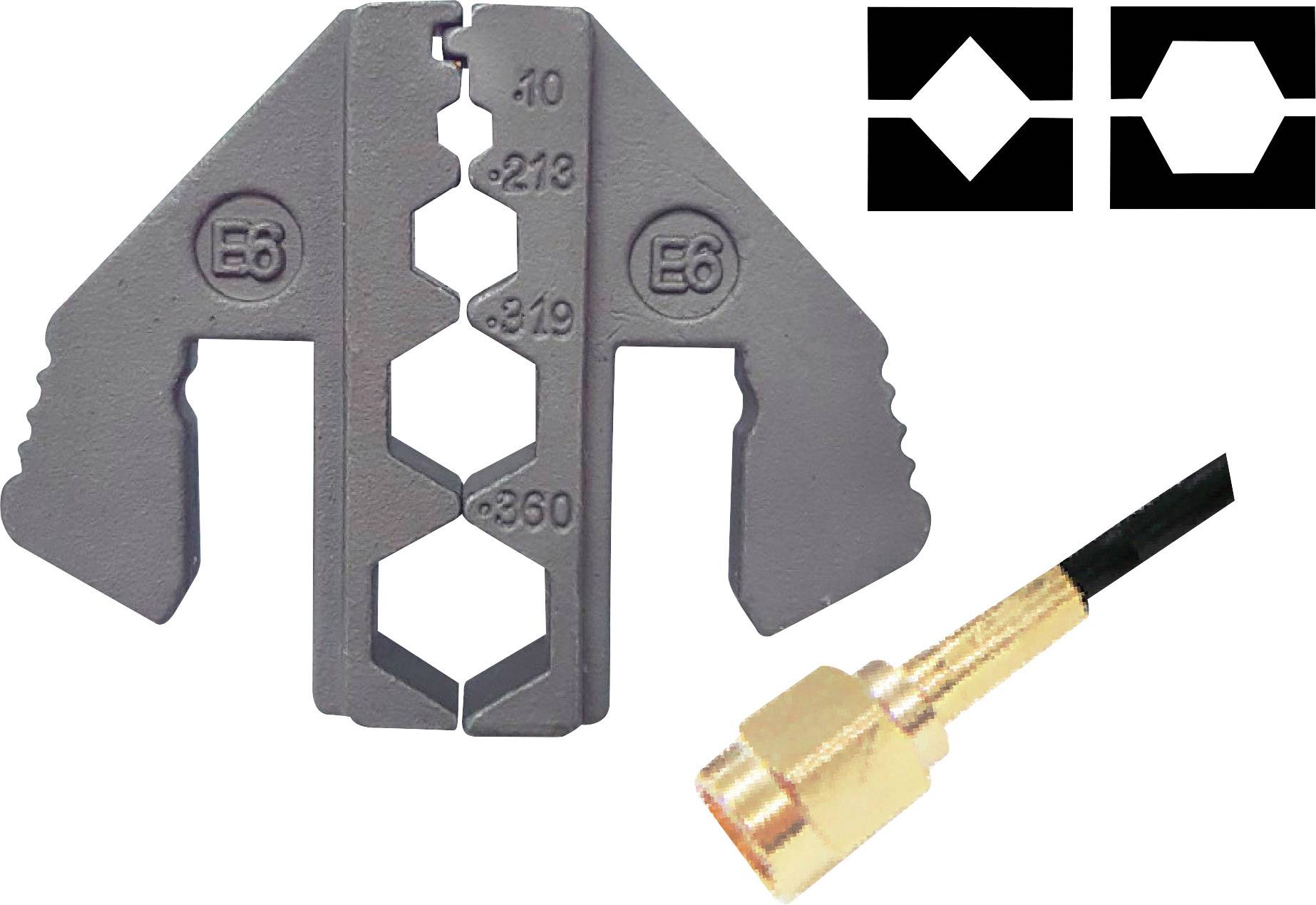 TOOLCRAFT PLE-0E3 Crimp-Einsätze Geeignet für Kabeltyp: RG58, RG59, RG62, RG174 Passend für Marke (Zangen): TOOLCRAFT PZ-500