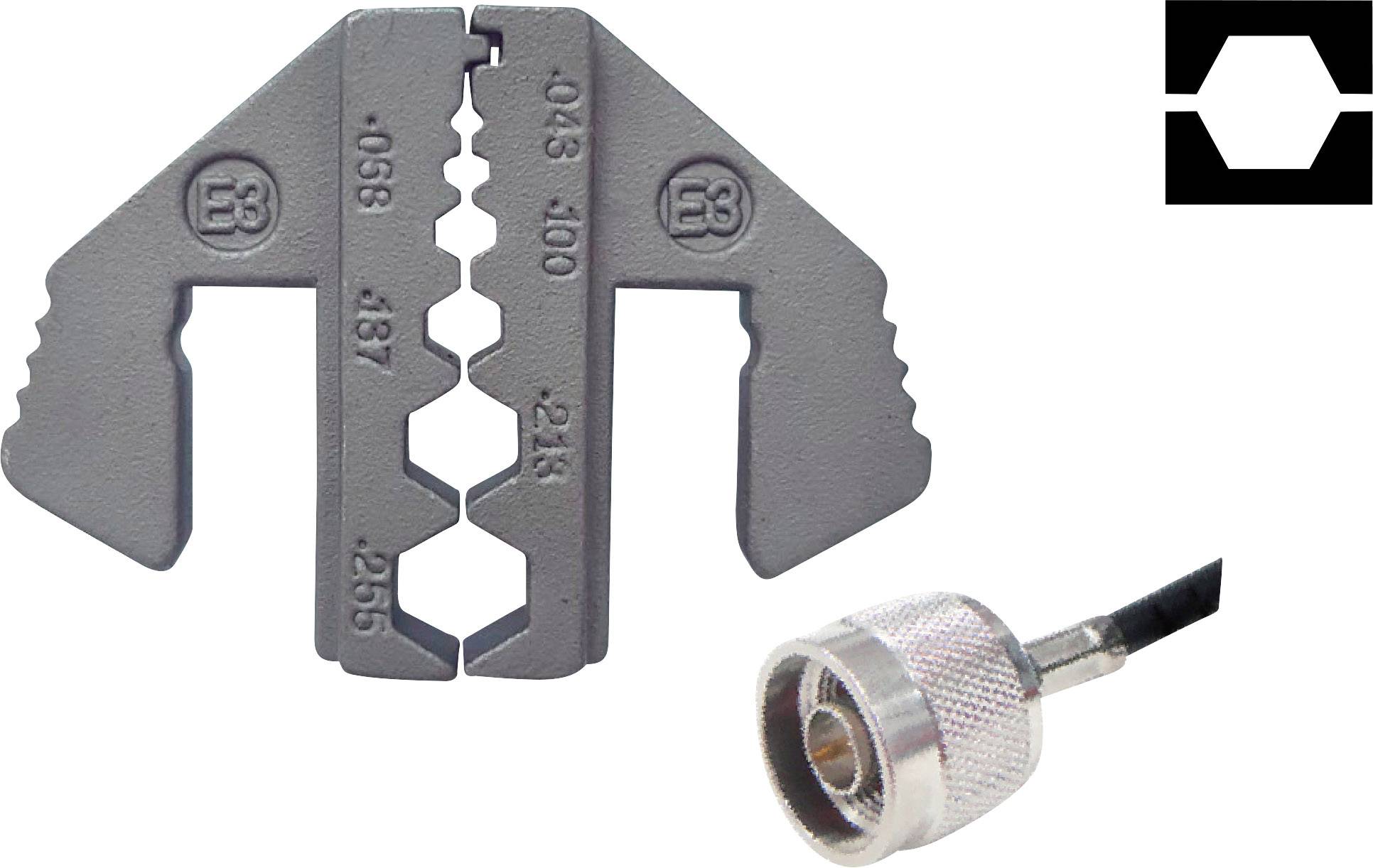 TOOLCRAFT PLE-0E6 Crimp-Einsätze Geeignet für Kabeltyp: RG59, RG58, RG6 Passend für Marke (Zangen): TOOLCRAFT PZ-500