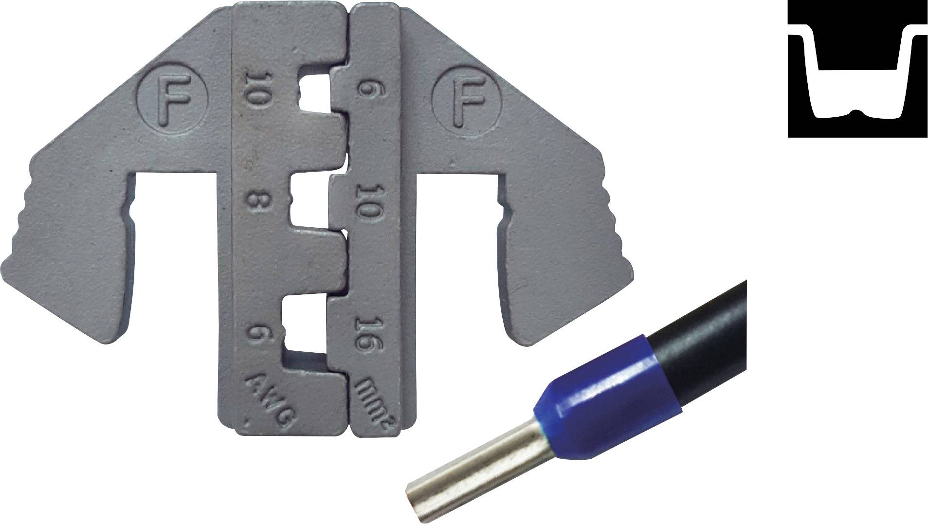 TOOLCRAFT PLE-0F Crimp-Einsätze Aderendhülsen Quetschbereich: 6 bis 16 mm² Passend für Marke (Zangen): TOOLCRAFT PZ-500