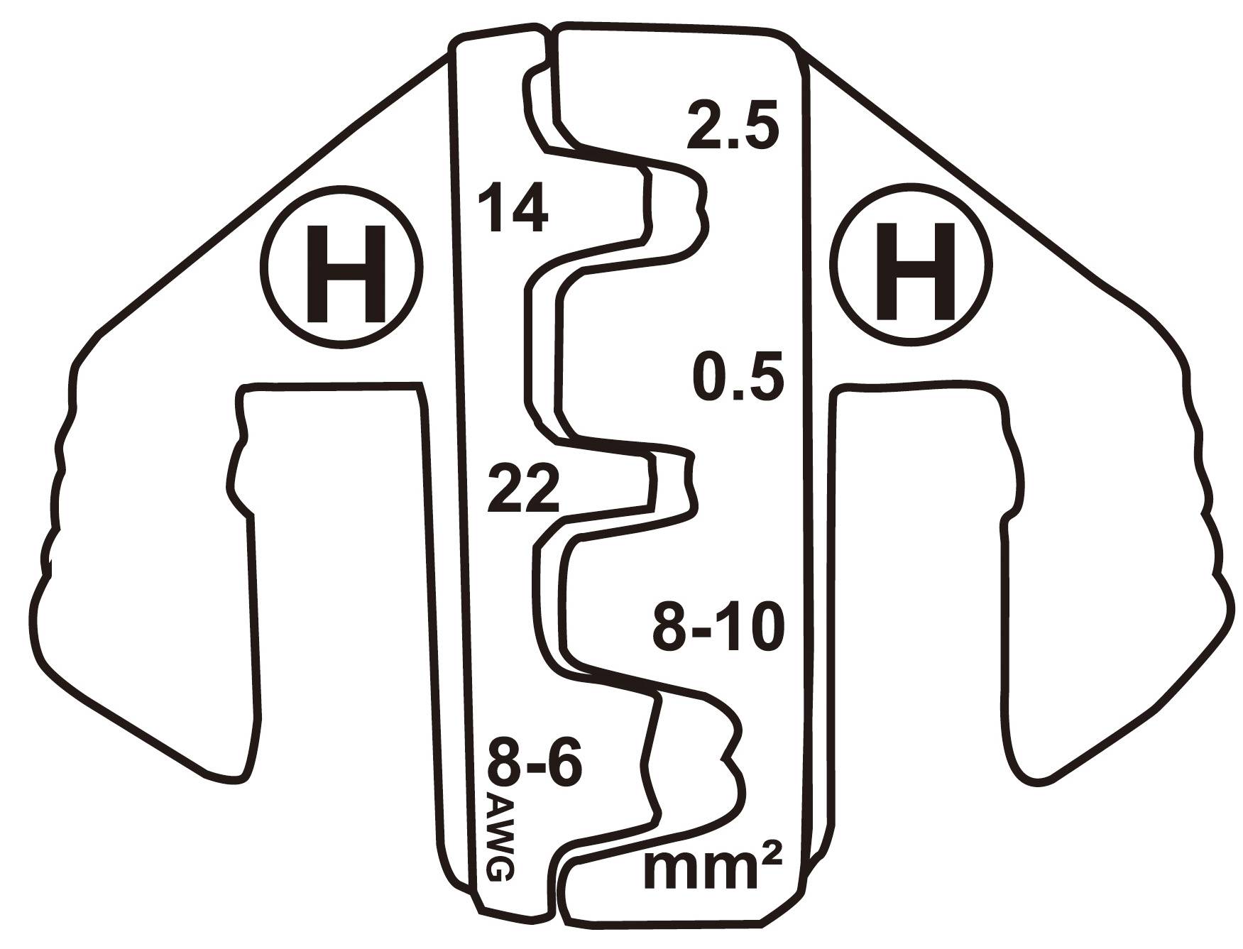 TOOLCRAFT PLE-0H Crimp-Einsätze Flachstecker, D-Sub-Stecker Quetschbereich: 2.5 bis 10mm² Passend für Marke (Zangen): TOOLCRAFT