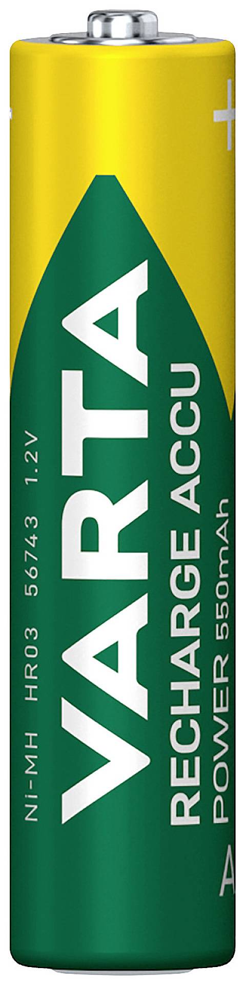 Varta RECH.AC.PowerAAA550mAh Bli 4 Micro (AAA)-Akku NiMH 550 mAh 1.2V 4St.