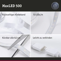 Paulmann MaxLED 500 70667 LED-Streifen-Basisset mit Stecker 24 V 1.5 m Tageslichtweiß 1 St. Paulmann MaxLED 500 70667 LED-Streifen-Basisset mit Stecker 24 V 1.5 m Tageslichtweiß 1 St.