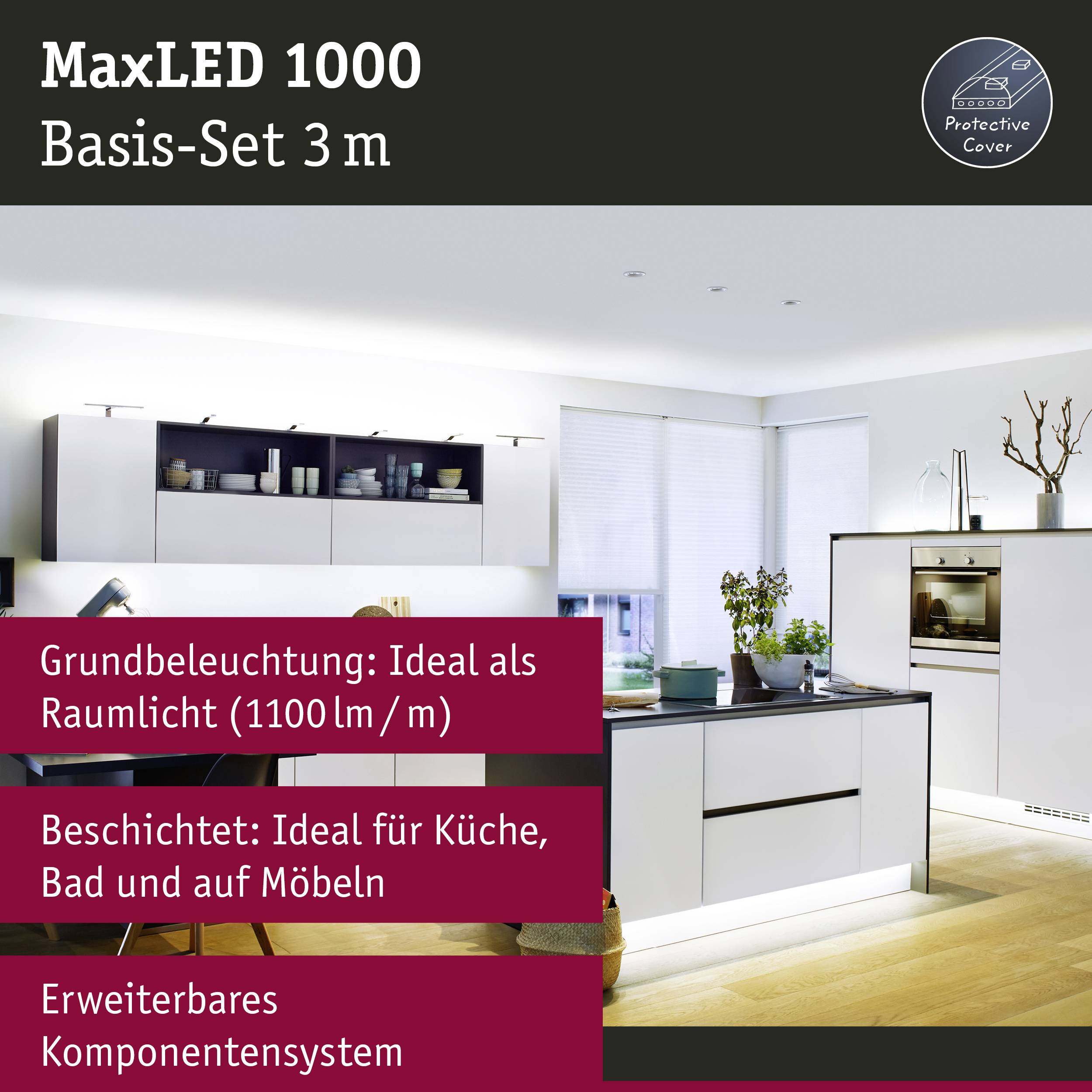 Paulmann MaxLED 1000 70669 LED-Streifen-Basisset mit Stecker 24V 3m Tageslichtweiß 1St.