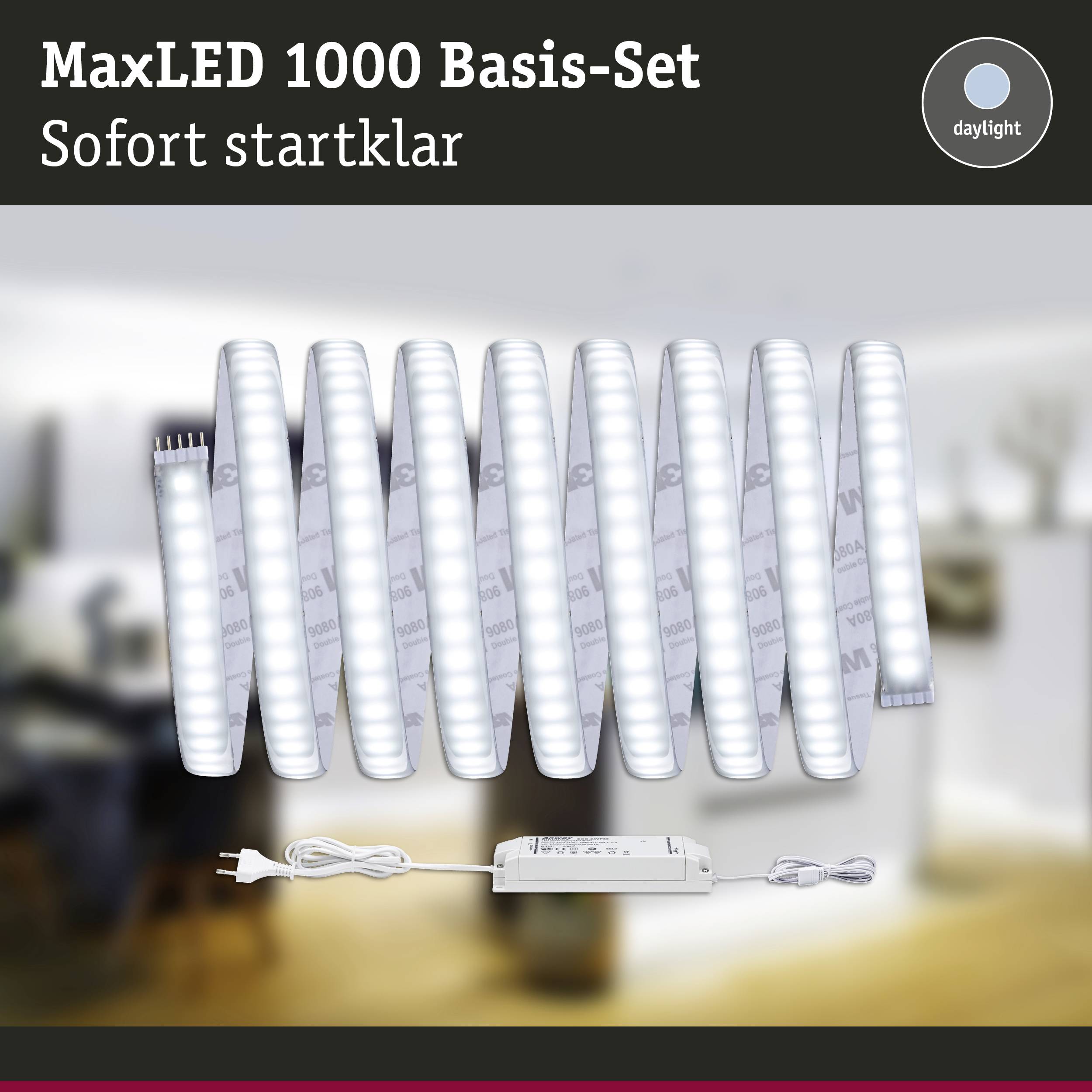 Paulmann MaxLED 1000 70669 LED-Streifen-Basisset mit Stecker 24V 3m Tageslichtweiß 1St.