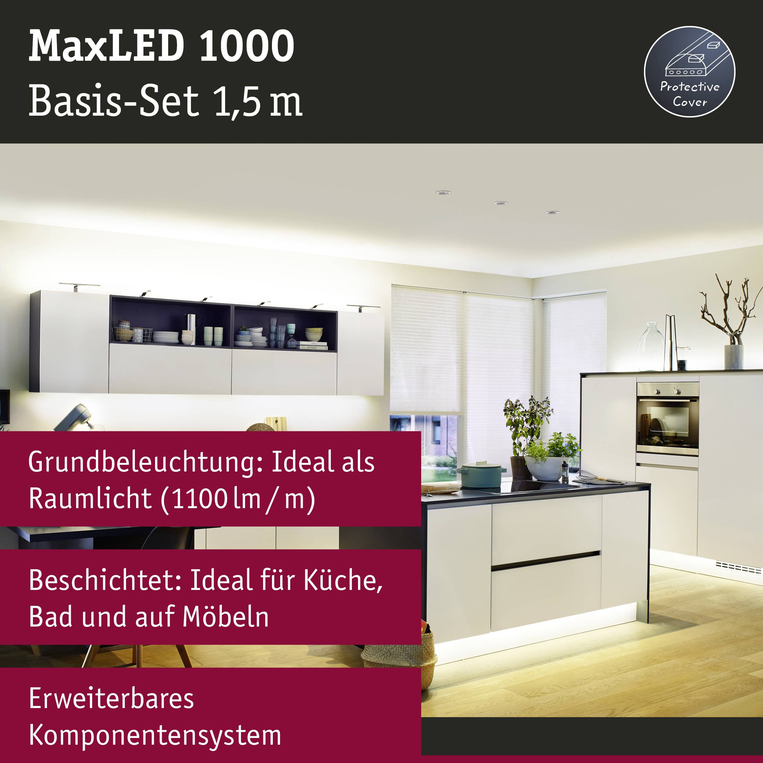 Paulmann MaxLED 1000 70672 LED-Streifen-Basisset mit Stecker 24V 1.5m Warmweiß 1St.