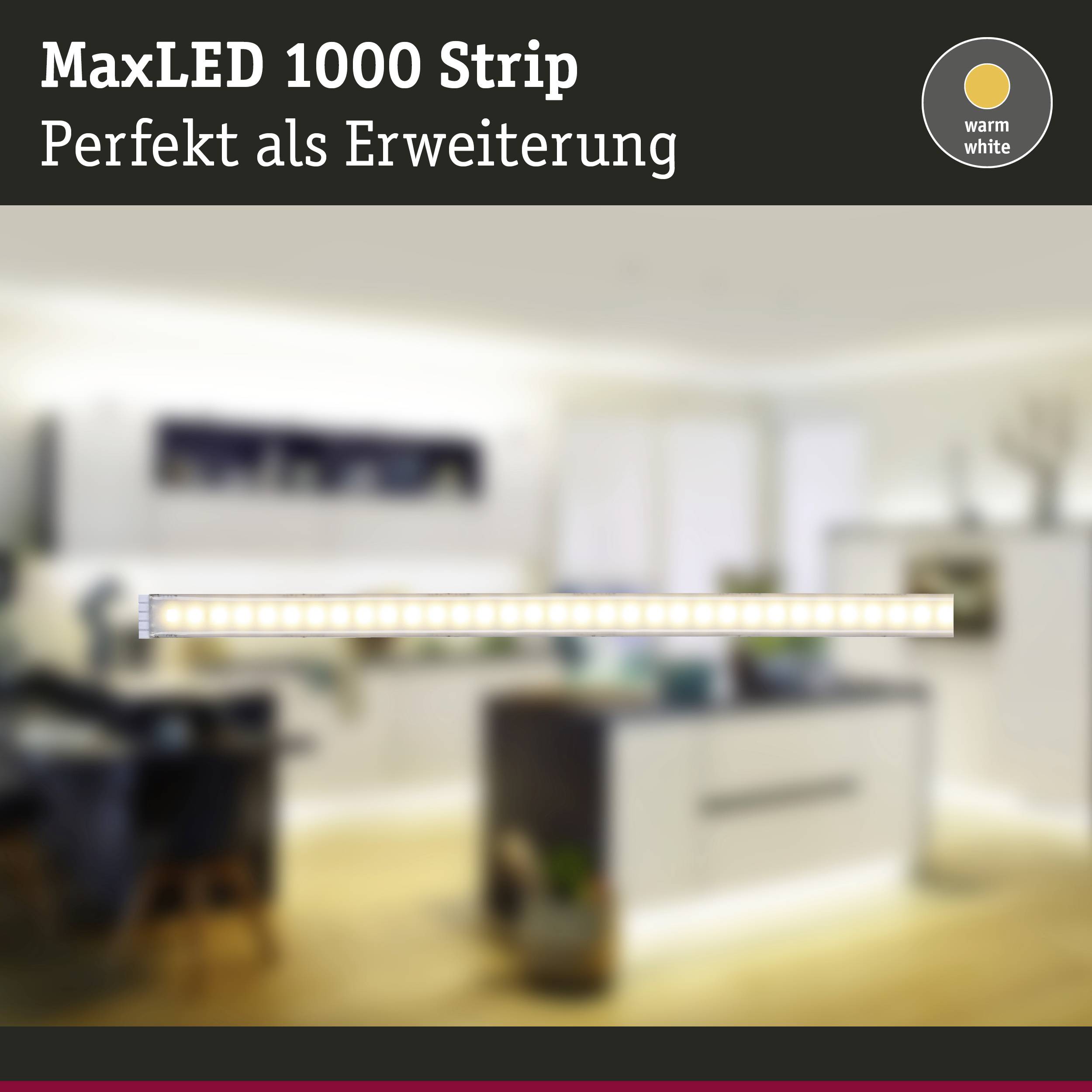 Paulmann MaxLED 1000 70676 LED-Streifen-Erweiterung mit Stecker 24V 1m Warmweiß 1St.