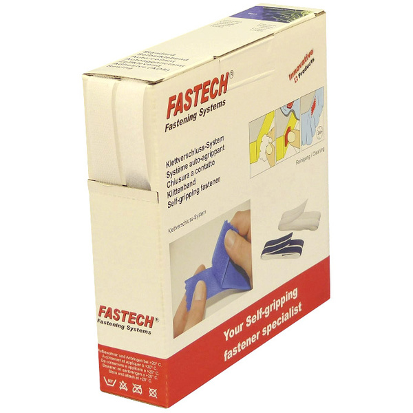 FASTECH® B16-STD000010 Klettband zum Aufnähen Haft- und Flauschteil (L x B) 10m x 16mm Weiß 10m
