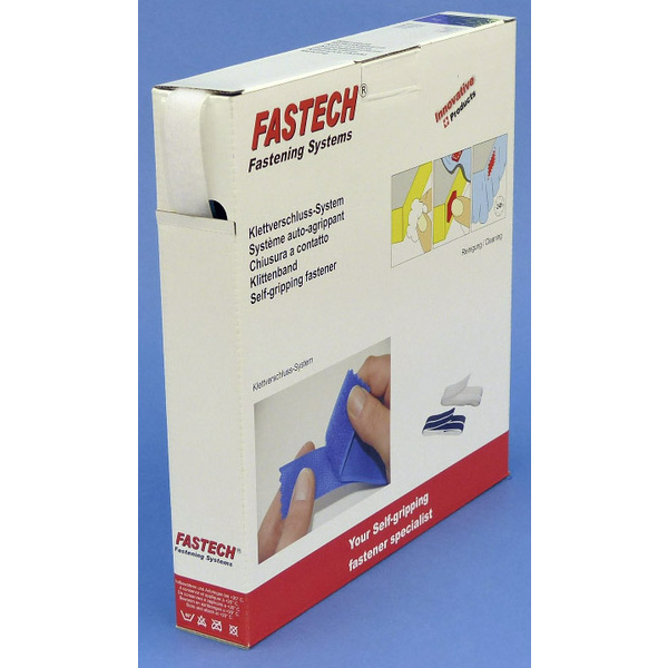 FASTECH® B20-SKL-L-000025 Klettband zum Aufkleben Hotmelt Flauschteil (L x B) 25m x 20mm Weiß 25m
