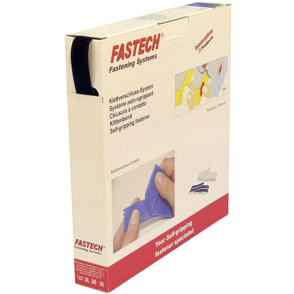 FASTECH® B20-SKL-L-999925 Klettband zum Aufkleben Hotmelt Flauschteil (L x B) 25m x 20mm Schwarz 25m