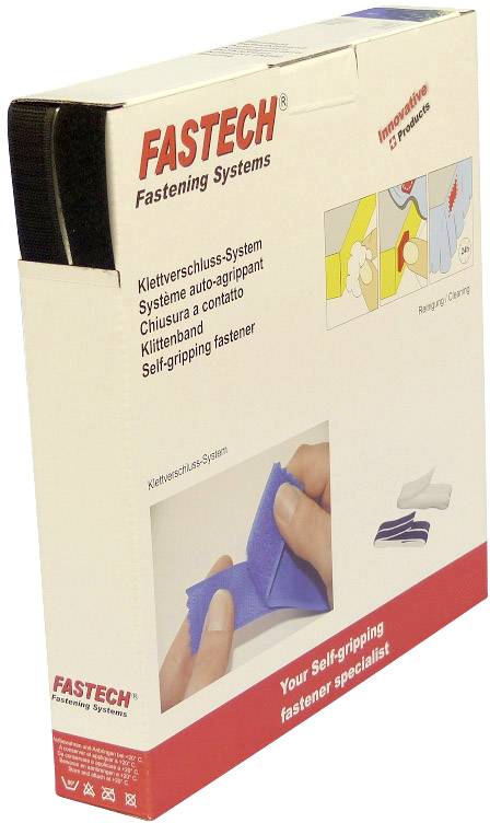 FASTECH® B20-STD-HL999925 Klettband zum Aufnähen Haft- und Flauschteil (L x B) 25 m x 20 mm Schwarz 25 m