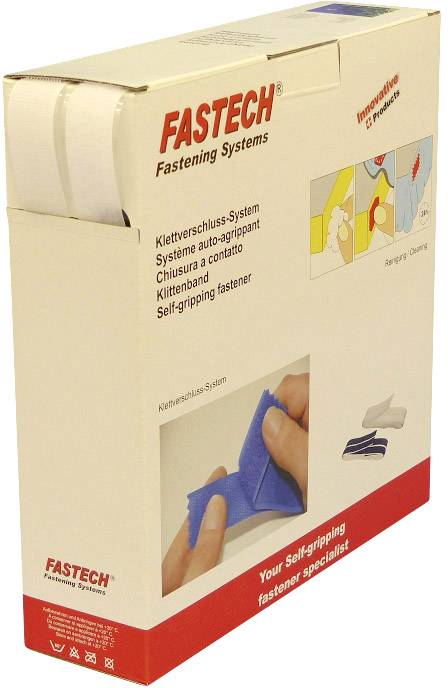 FASTECH® B25-SKL000025 Klettband zum Aufkleben Hotmelt Haft- und Flauschteil (L x B) 25m x 25mm Weiß 25m
