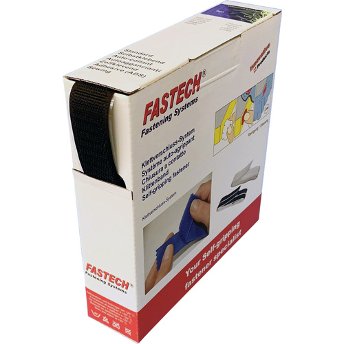FASTECH® B25-SKL01999910 Klettband zum Aufkleben Hotmelt Haftteil (L x B) 10m x 25mm Schwarz 10m