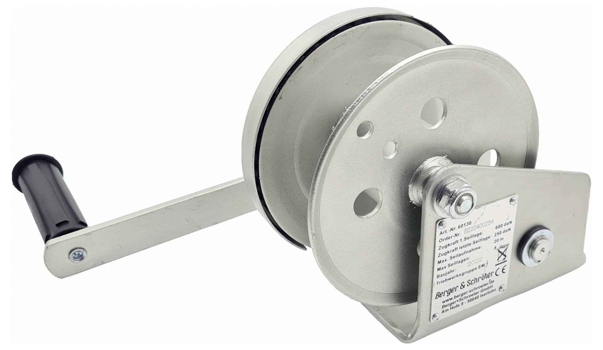 Berger & Schröter Handseilwinde 60130 Zugkraft (stehend)=600 kg Lastdruck-Bremse