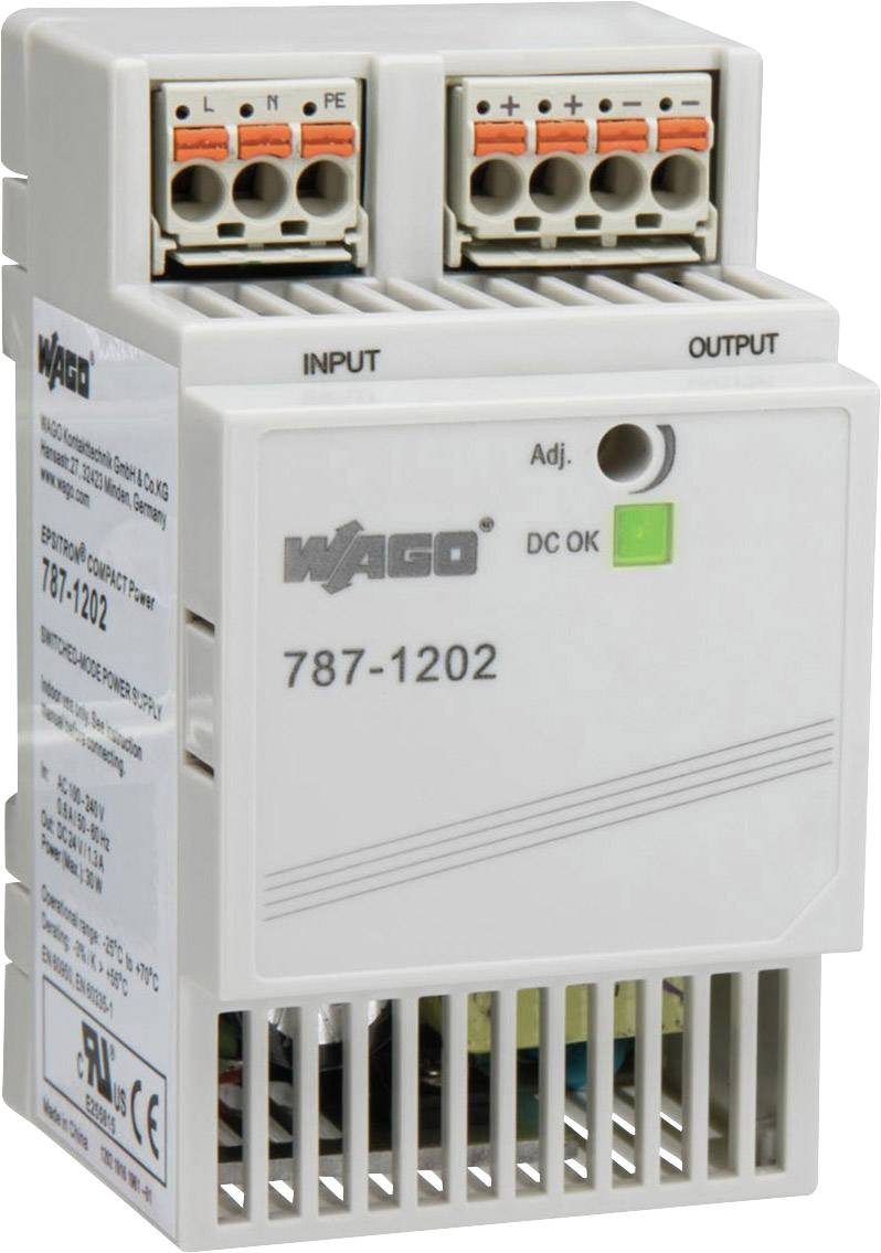 WAGO 787-1202 Hutschienen-Netzteil (DIN-Rail) 24V 1.3A 31.2W Anzahl Ausgänge:1 x Inhalt 1St.