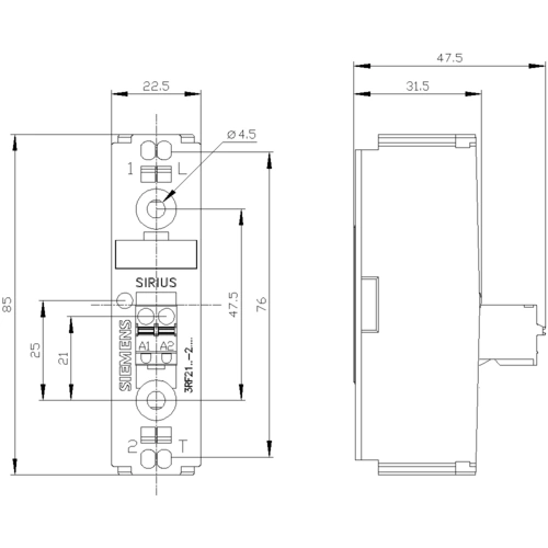 Siemens Halbleiterrelais 3RF21202AA42 20A Schaltspannung (max.): 230 V/AC Nullspannungsschaltend 1St. Siemens Halbleiterrelais 3RF21202AA42 20A Schaltspannung (max.): 230 V/AC Nullspannungsschaltend 1St.