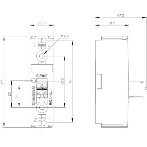 Siemens Halbleiterrelais 3RF21202AA22 20 A Schaltspannung (max.): 230 V/AC Nullspannungsschaltend 1