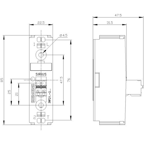 Siemens Halbleiterrelais 3RF21202AA45 20A Schaltspannung (max.): 600 V/AC Nullspannungsschaltend 1St