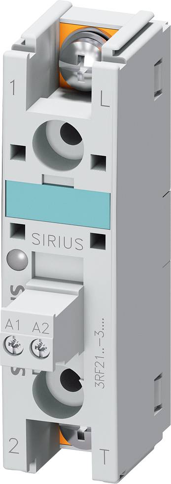 Grauer elektrischer Gerätesockel mit mehreren Anschlüssen und der Aufschrift 'SIRIUS'. Geeignet für industrielle Anwendungen.