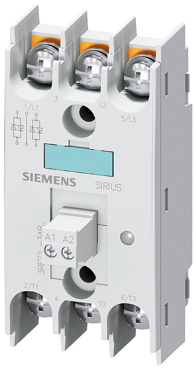 Ein elektrischer Siemens Schütz vom Typ SIRIUS, der für die Steuerung und den Schutz von Elektromotoren und anderen Geräten verwendet wird.