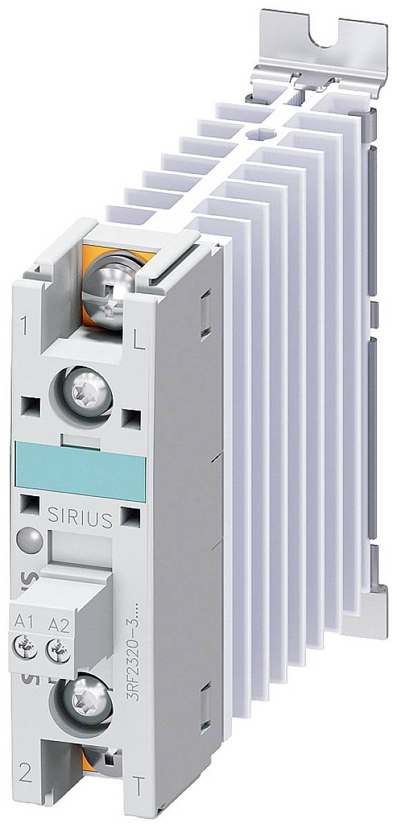 Elektrisches Schütz mit Kühlrippen, seitlich montiert, für industrielle Steuerungsanwendungen.