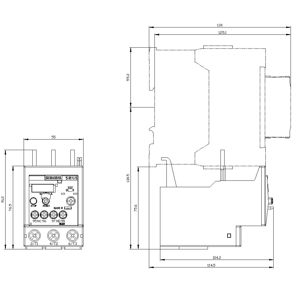 Siemens Überlastrelais 690 V/AC 1 Schließer, 1 Öffner 1 St. 3RU2136-4KB0