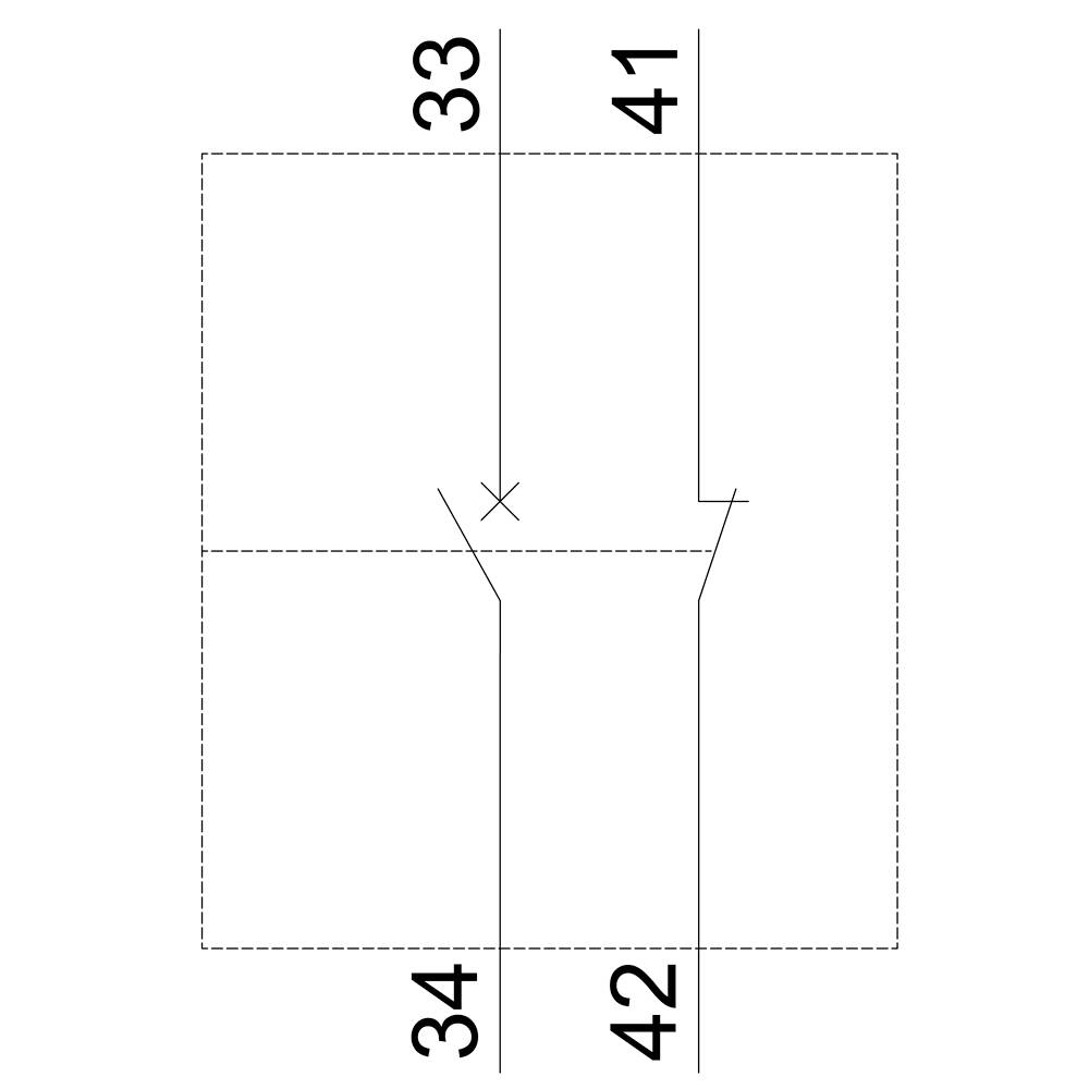 Lineare Skizze eines Diagramms mit zwei vertikalen Achsen, markiert mit '33', '34', '41' und '42', zeigt Höhenunterschiede.