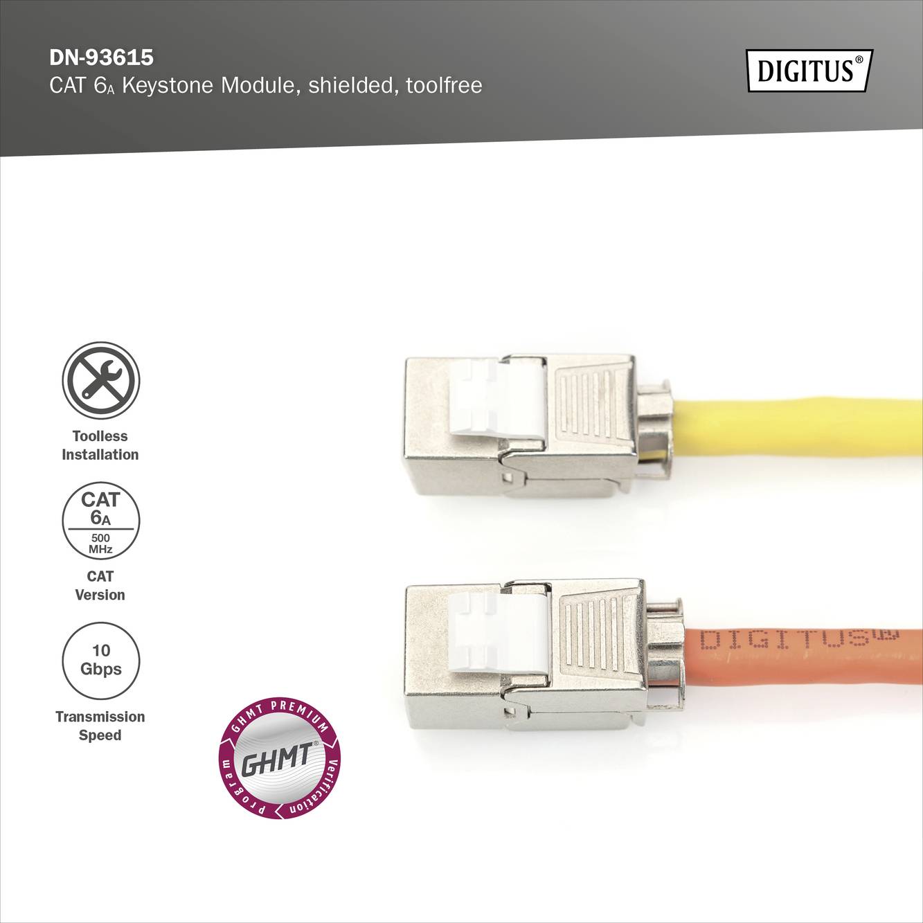 Digitus DN-93615 RJ45-Einbaumodul Keystone CAT 6a