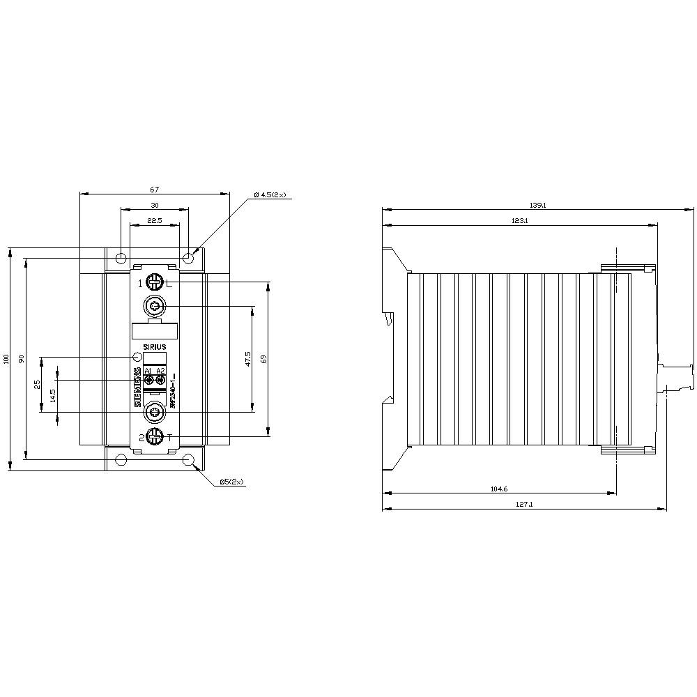 Siemens 3RF2340-1BA06 Halbleiterschütz Sofortschaltend 1 Schließer 40A 1St.