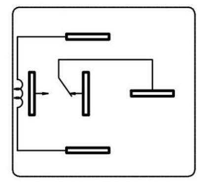 Elektrisches Schaltbild mit Symbolen für Widerstände, Schalter und Spule. Die Verbindungen zeigen einen einfachen Stromkreis.