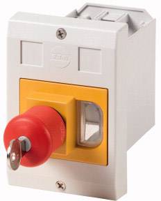 Eaton E-PKZ01-PVS 281637 Leergehäuse Einbau, mit NOT-Aus-Schalter, absperrbar (L x B x H) 80 x 85 x 129 mm Grau, Rot, Gelb 1 St.