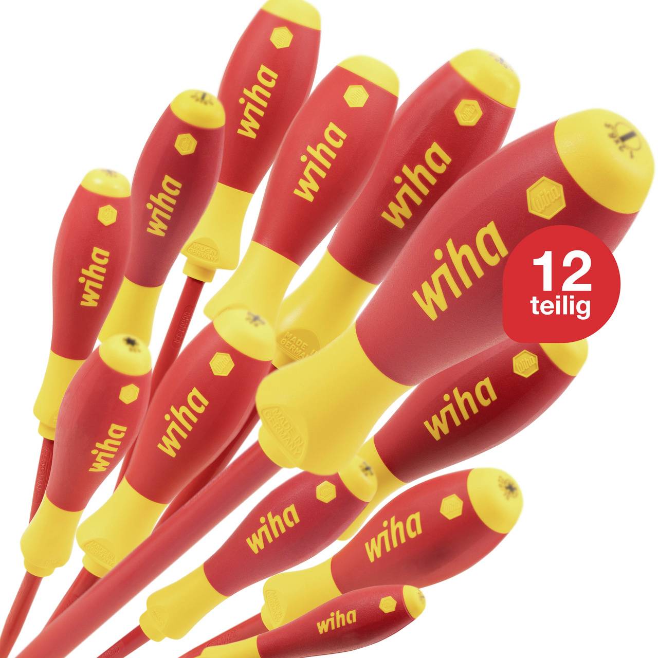 Wiha VDE Schraubendreher-Set 12teilig Schlitz, Kreuzschlitz Pozidriv, Kreuzschlitz Phillips, Plus/Minus, Innen-TORX