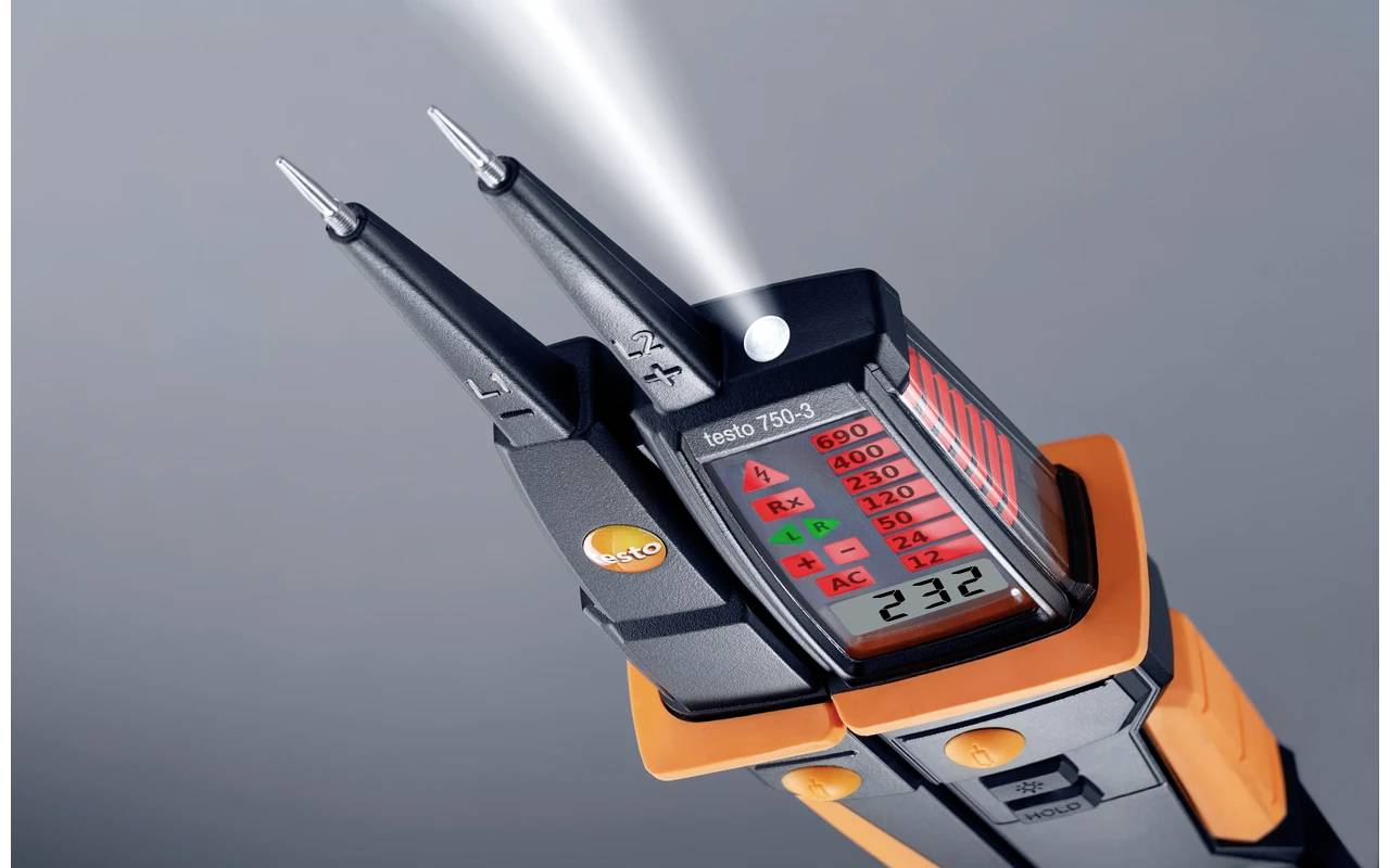 testo 750-3 Zweipoliger Spannungsprüfer CAT IV 600 V, CAT III 1000 V LED, LCD