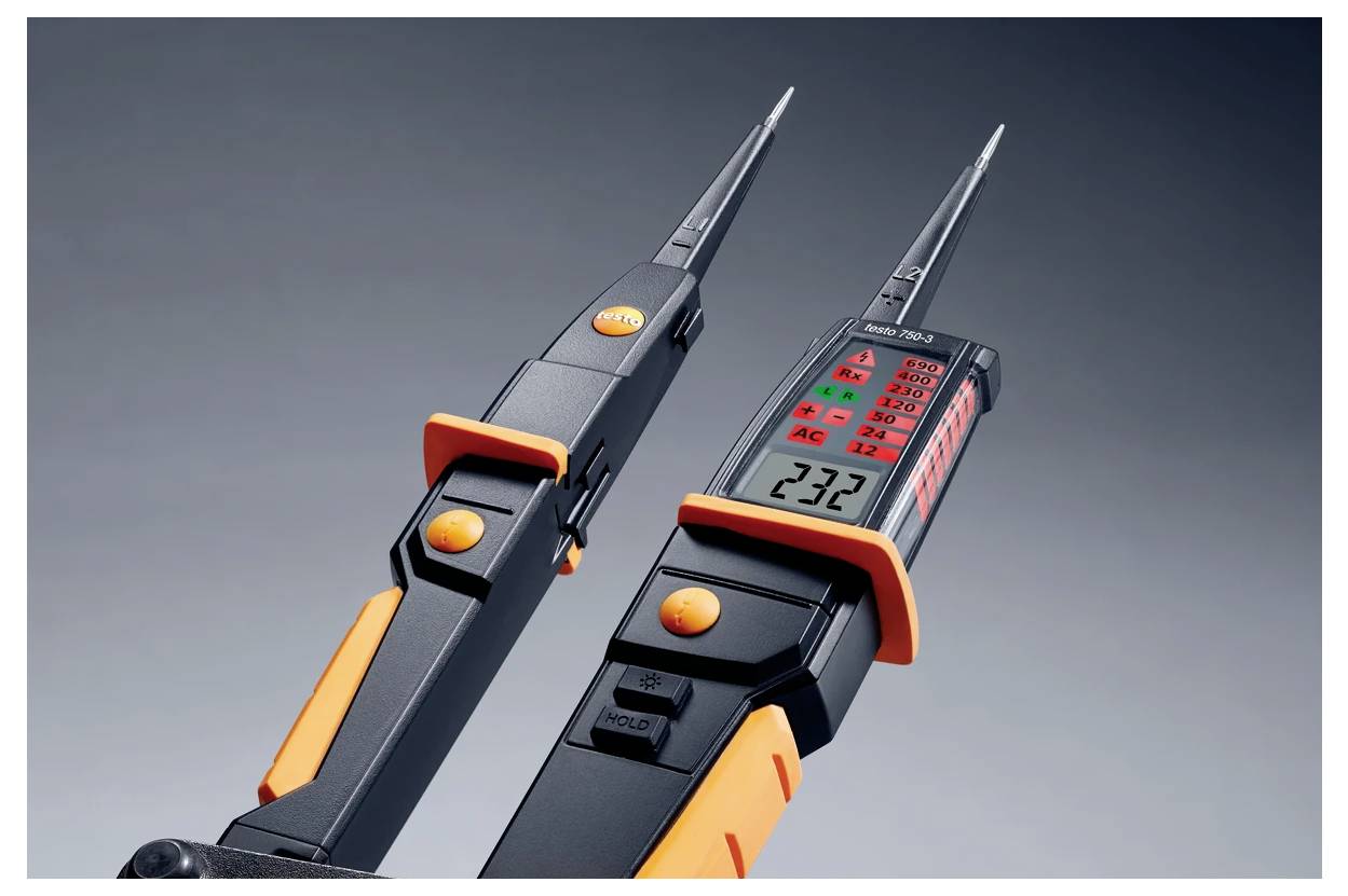 testo 750-3 Zweipoliger Spannungsprüfer CAT IV 600 V, CAT III 1000 V LED, LCD