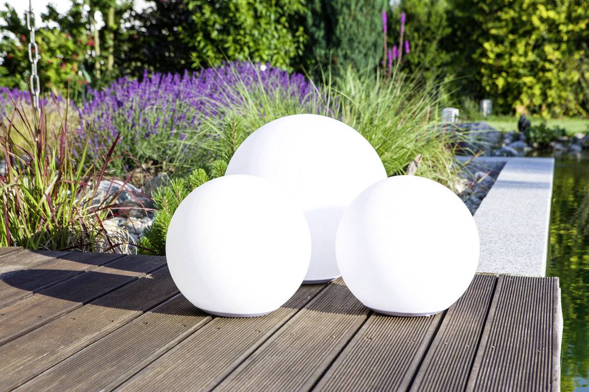Telefunken Solar-Gartenleuchte Ball T90222 Kugel LED 9.6W RGBW Weiß