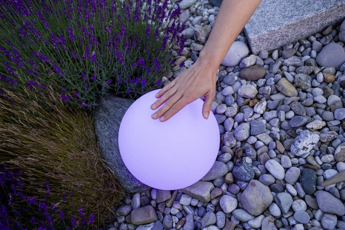 Telefunken Solar-Gartenleuchte Ball T90222 Kugel LED 9.6W RGBW Weiß