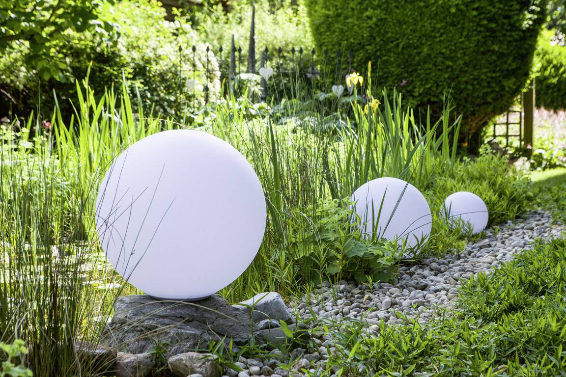 Telefunken Solar-Gartenleuchte Ball T90222 Kugel LED 9.6W RGBW Weiß