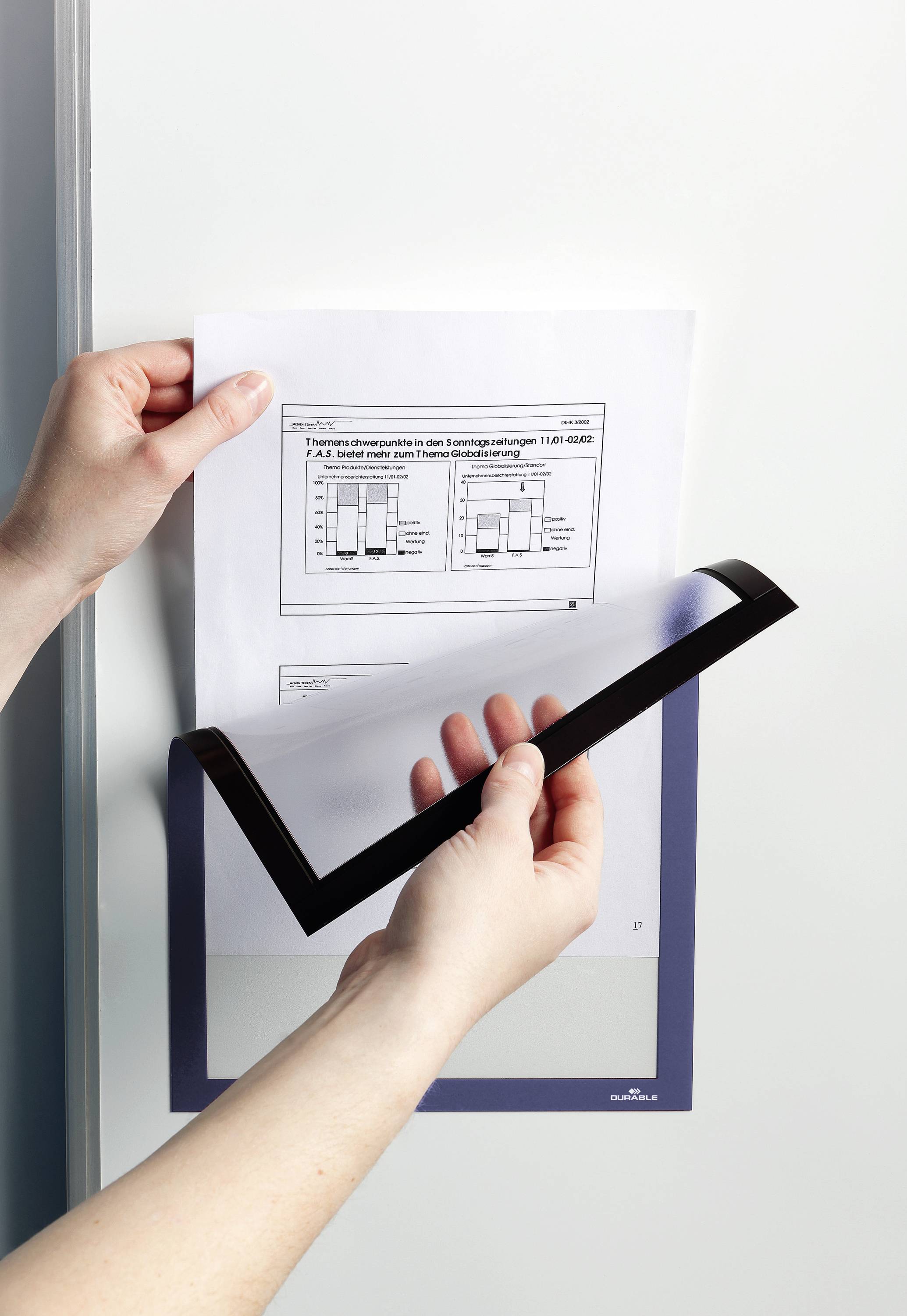 Durable 486907 DURAFRAME MAGNETIC A4 - 4869 Magnetrahmen DIN A4 Blau (B x H) 238 mm x 324 mm 5 St.