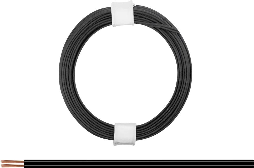 Donau Elektronik 114-11 Litze 2 x 0.08mm² Schwarz 5m