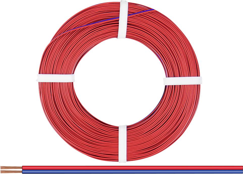 Donau Elektronik 218-02-25 Litze 2 x 0.14mm² Rot, Blau 25m